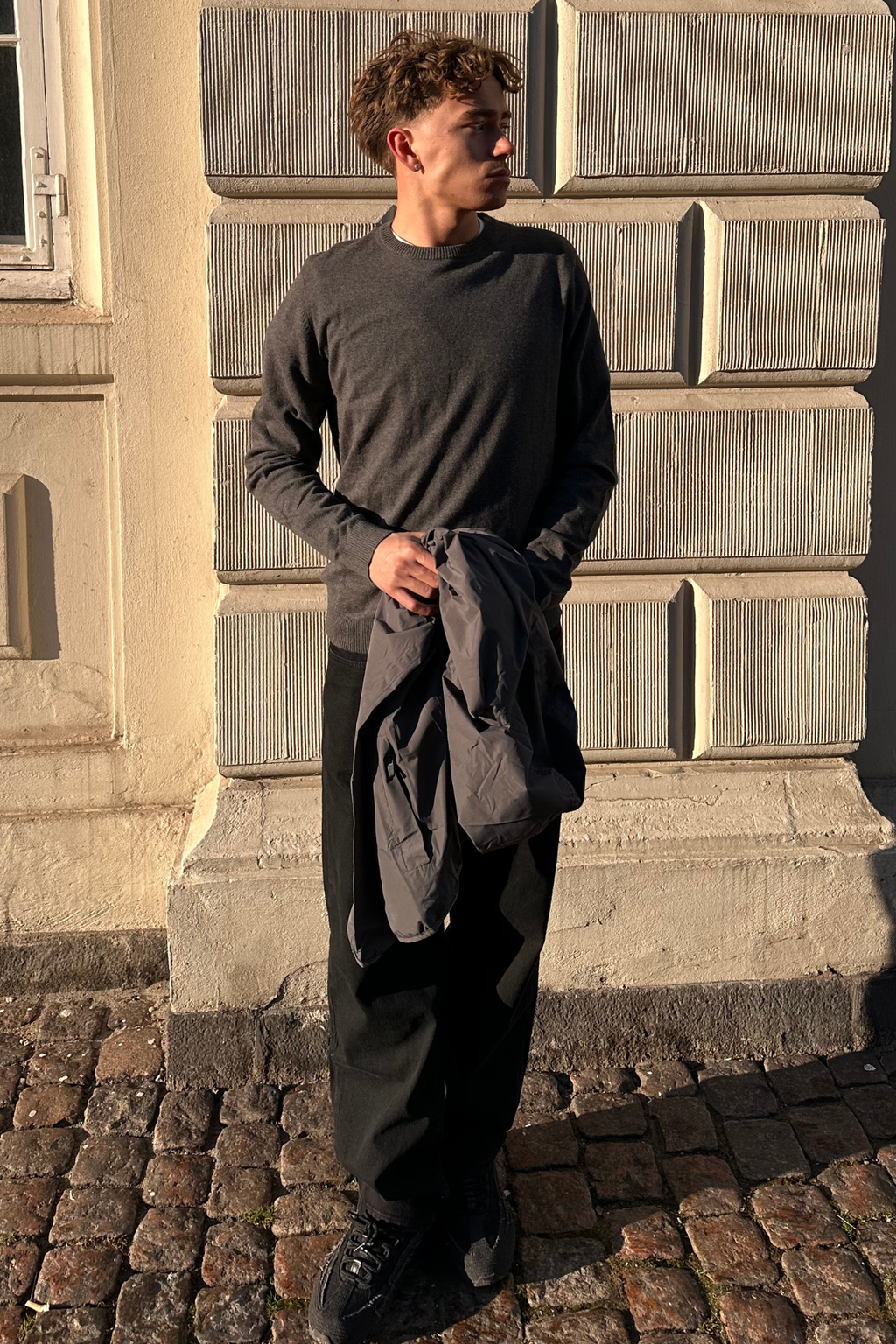 Jersey Cuello Redondo - Carbón Melange