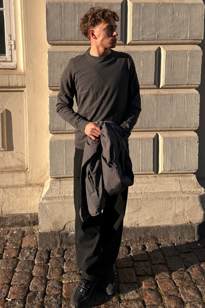 Jersey Cuello Redondo - Carbón Melange