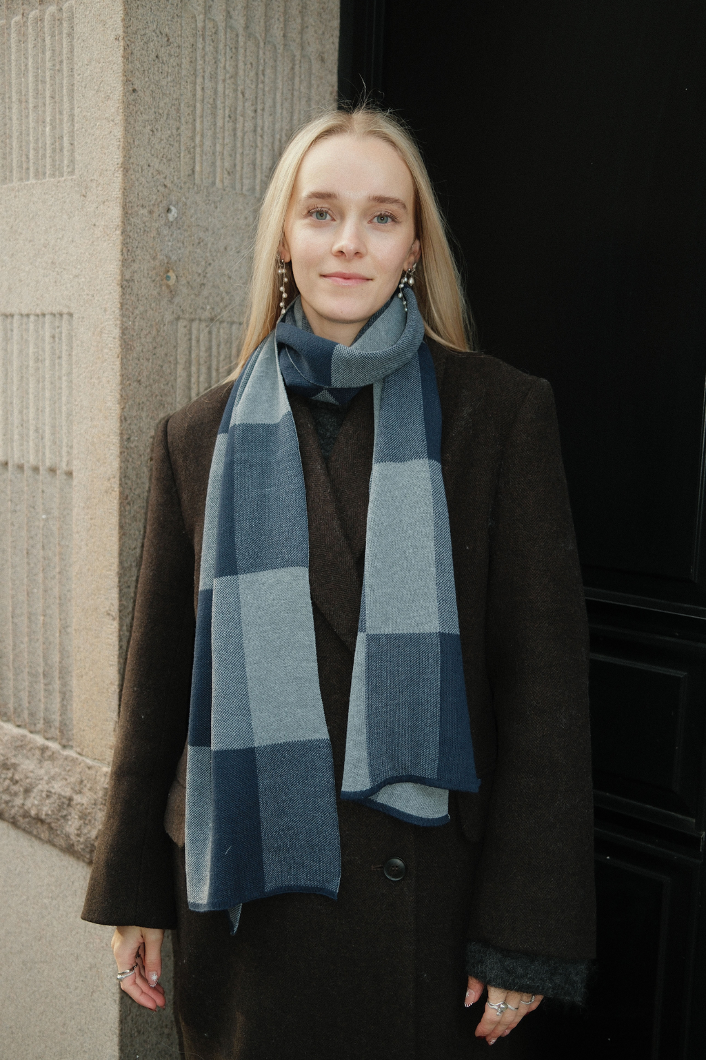 Bufanda - Azul Marino A Cuadros