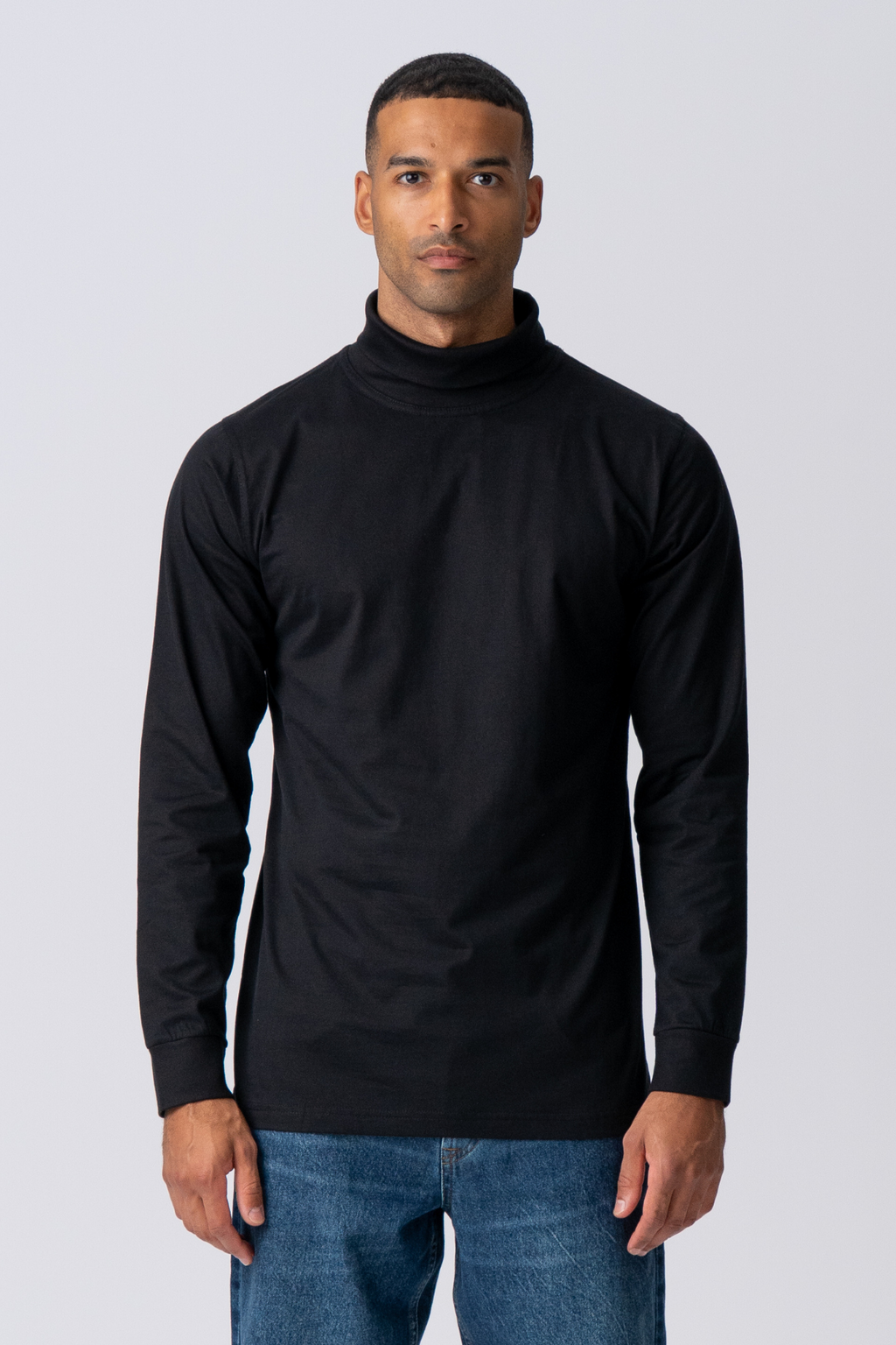 Roll collar sweater - Black