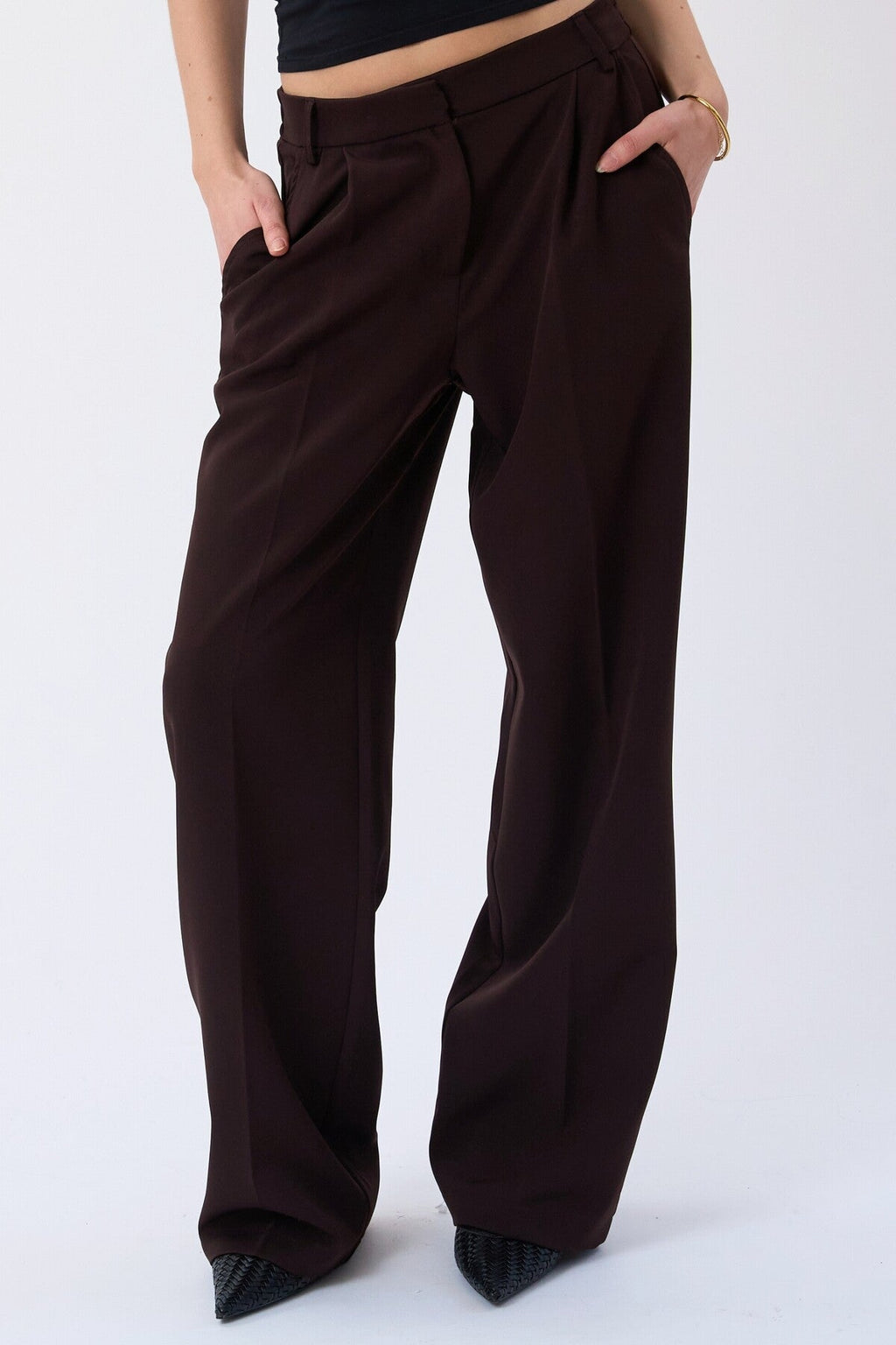 Mila ancho Pants - Marrón