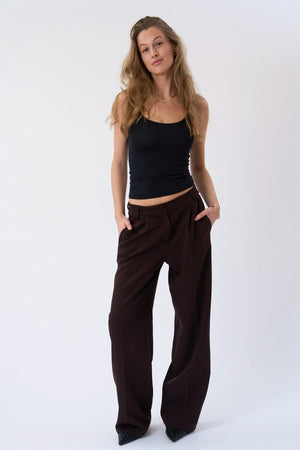 Mila ancho Pants - Marrón