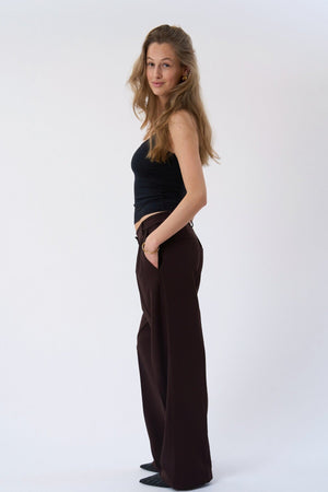 Mila ancho Pants - Marrón