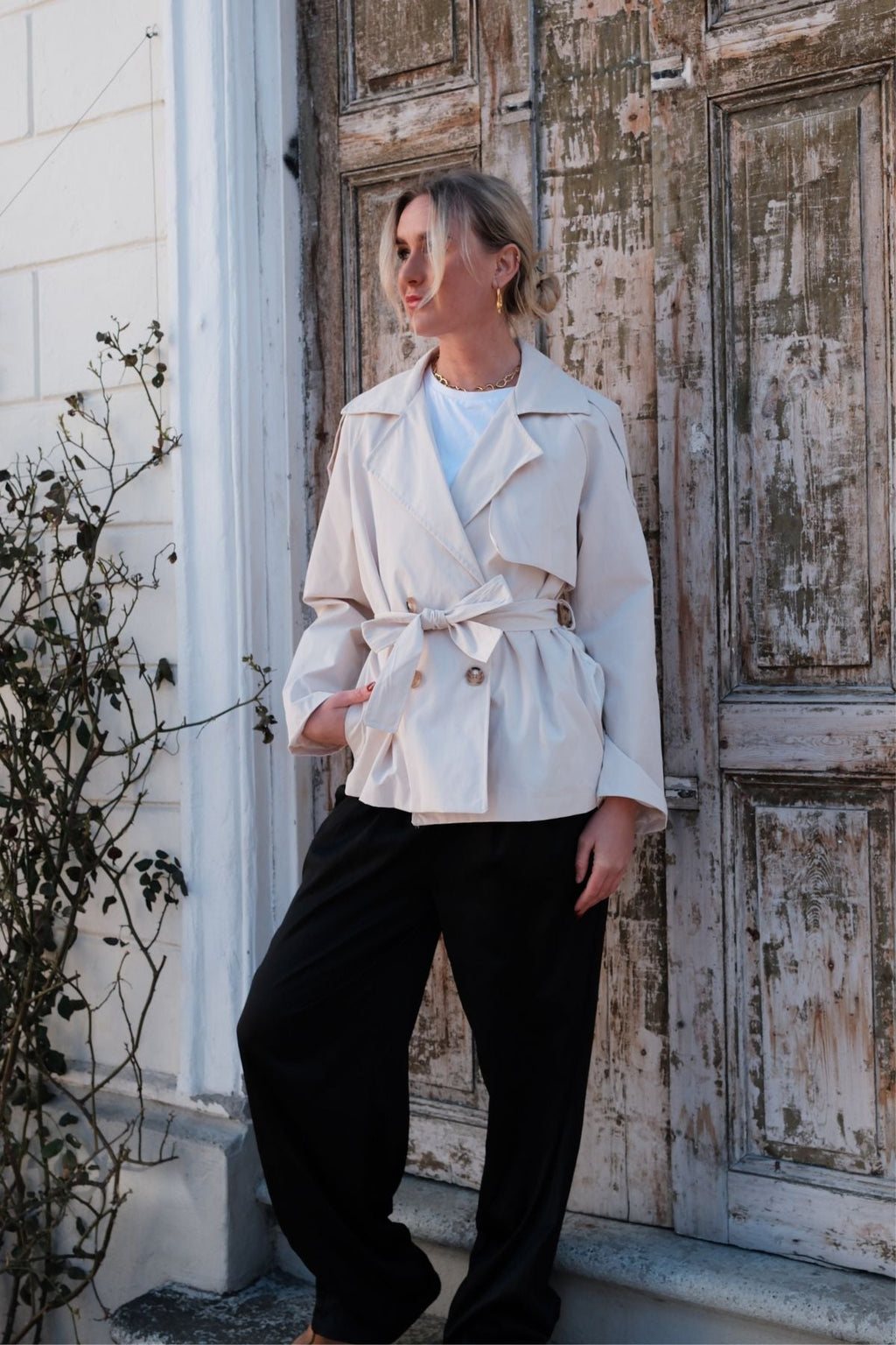 Sia Short Trenchcoat - Off White