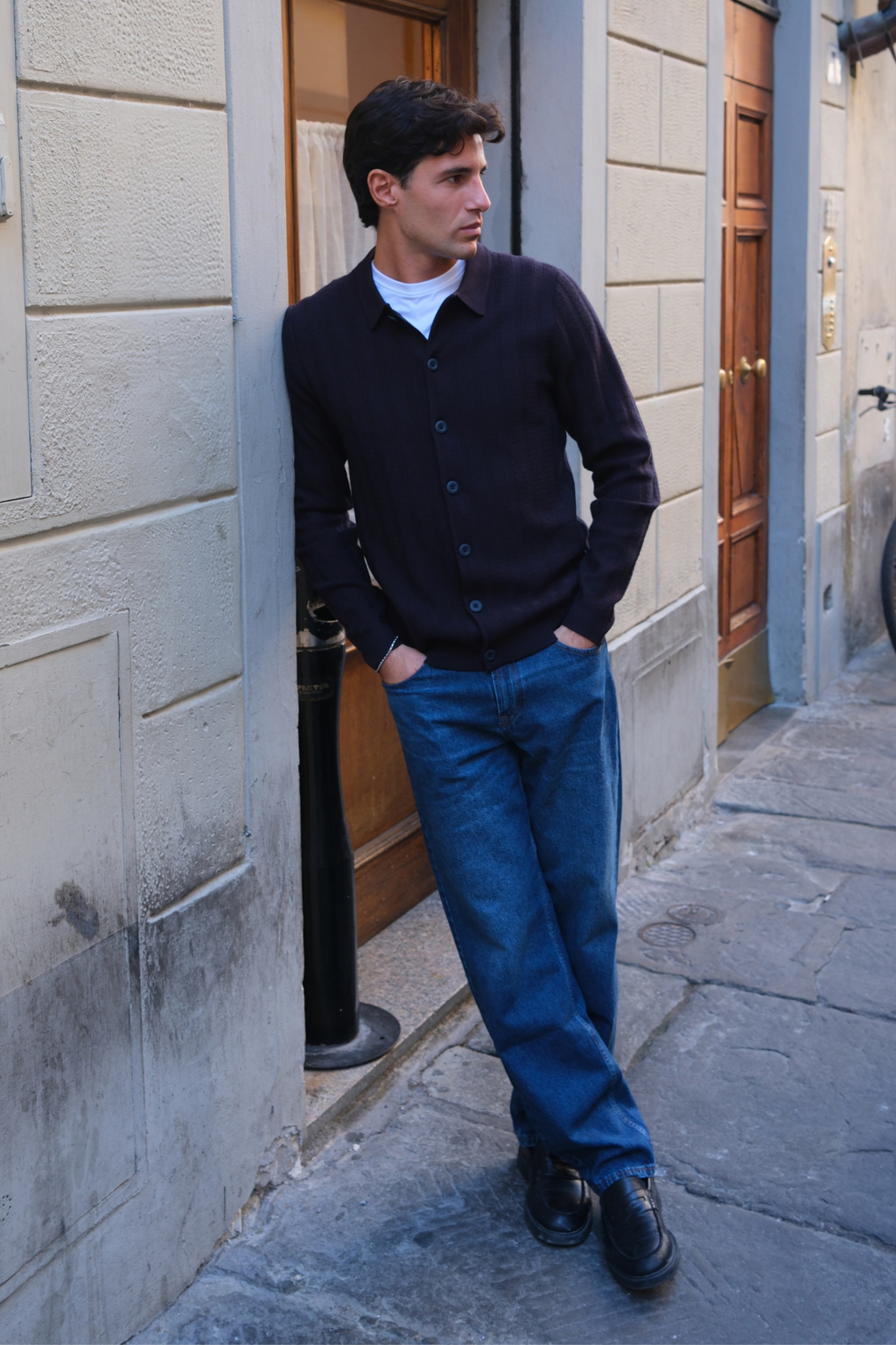 Cárdigan Arthur Knit - Marina oscura