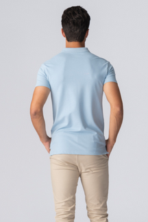 Muscle Polo Shirt - Light Blue