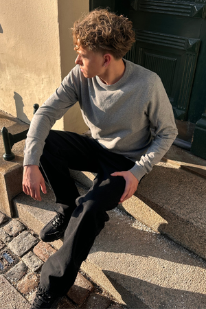 Jersey Cuello Redondo - Gris Melange