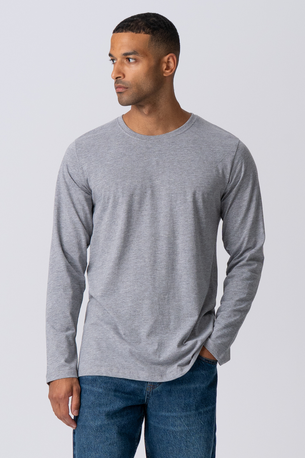 Basic Long-sleeved T-shirt - Gray