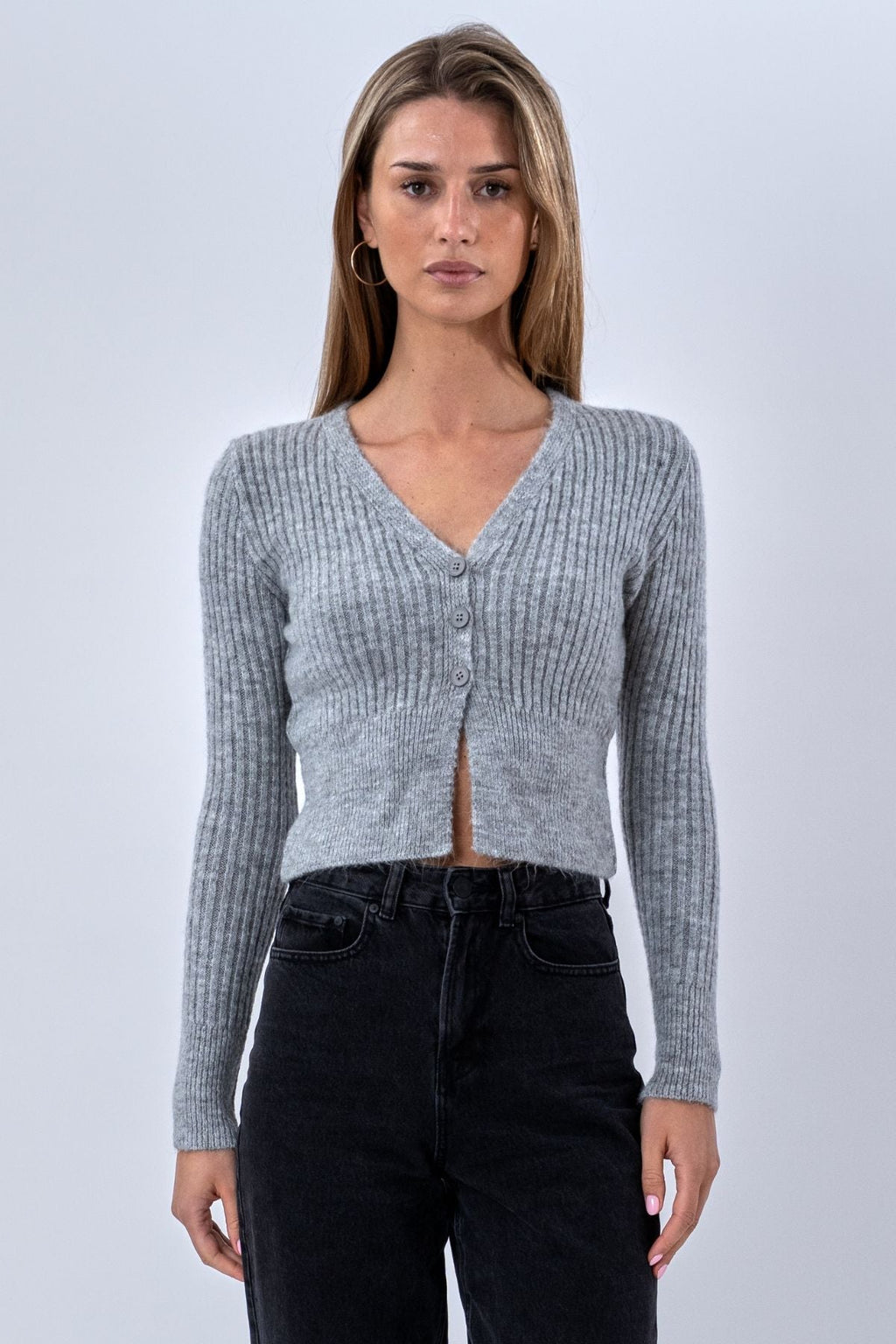 Blusa de punto Nova Tie - Gris