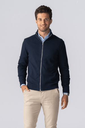 Chaqueta de punto con cremallera - Azul marino