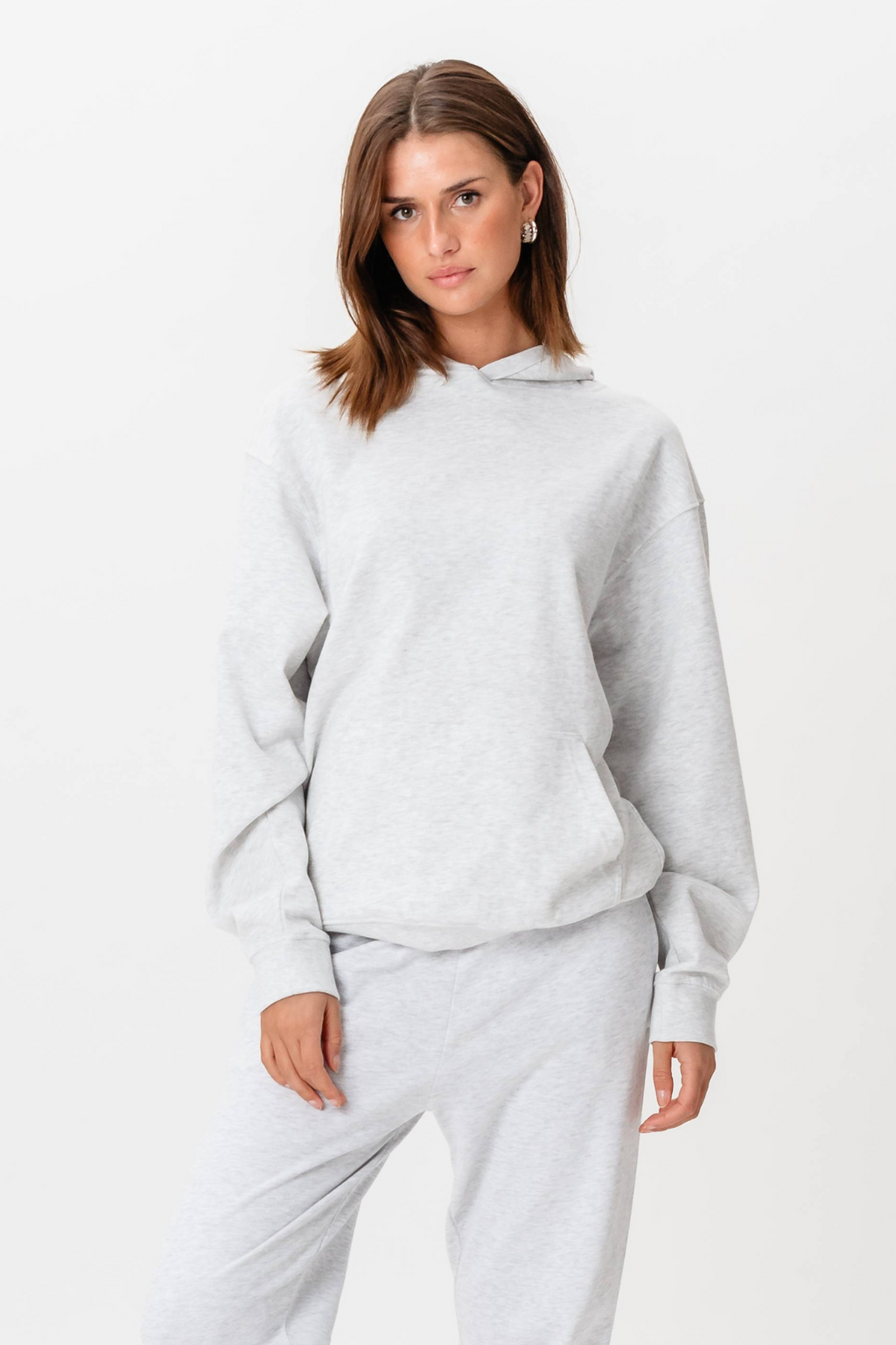 Hoodie Without Drawstring - Grey