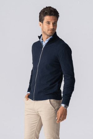 Chaqueta de punto con cremallera - Azul marino