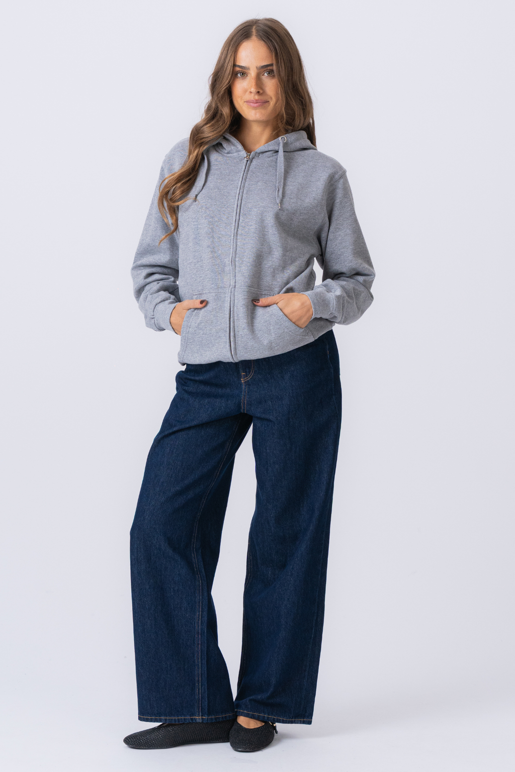 Basic zip hoodie - Gray