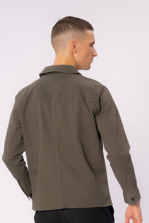Twill Shirt Jacket - Dark Olive