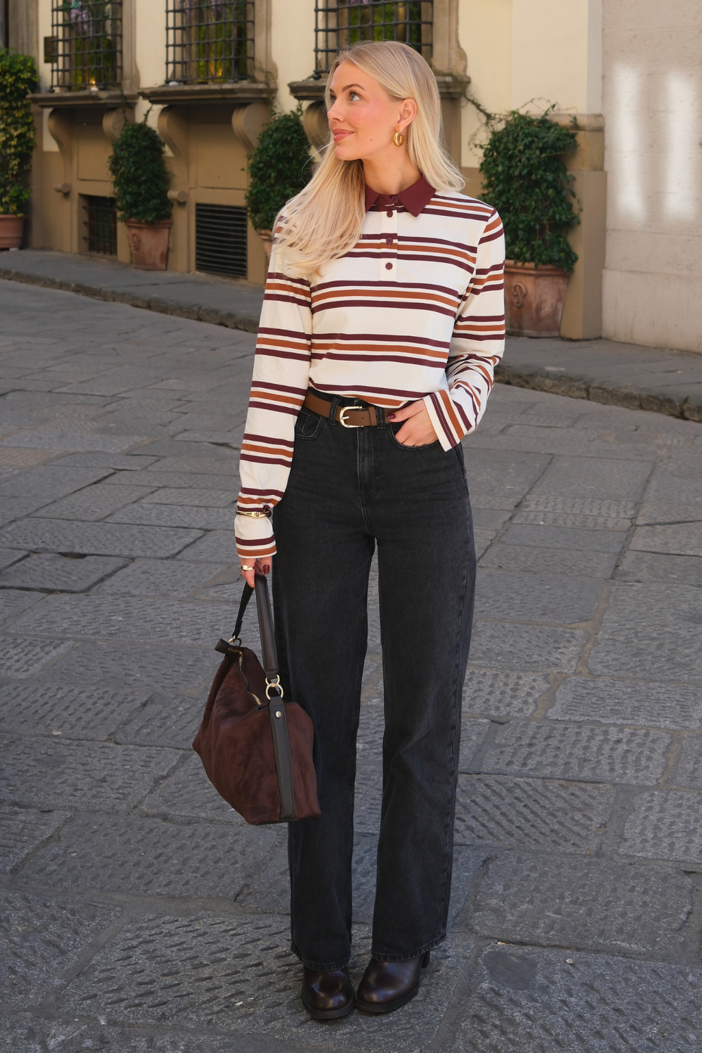 Nana L/S Polo Top - Java