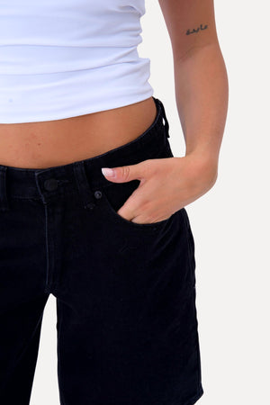 mezclilla Shorts - Negro