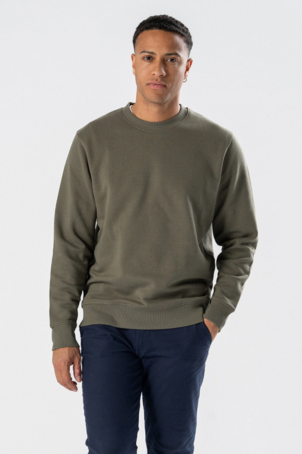 Sudadera cuello redondo - Verde militar