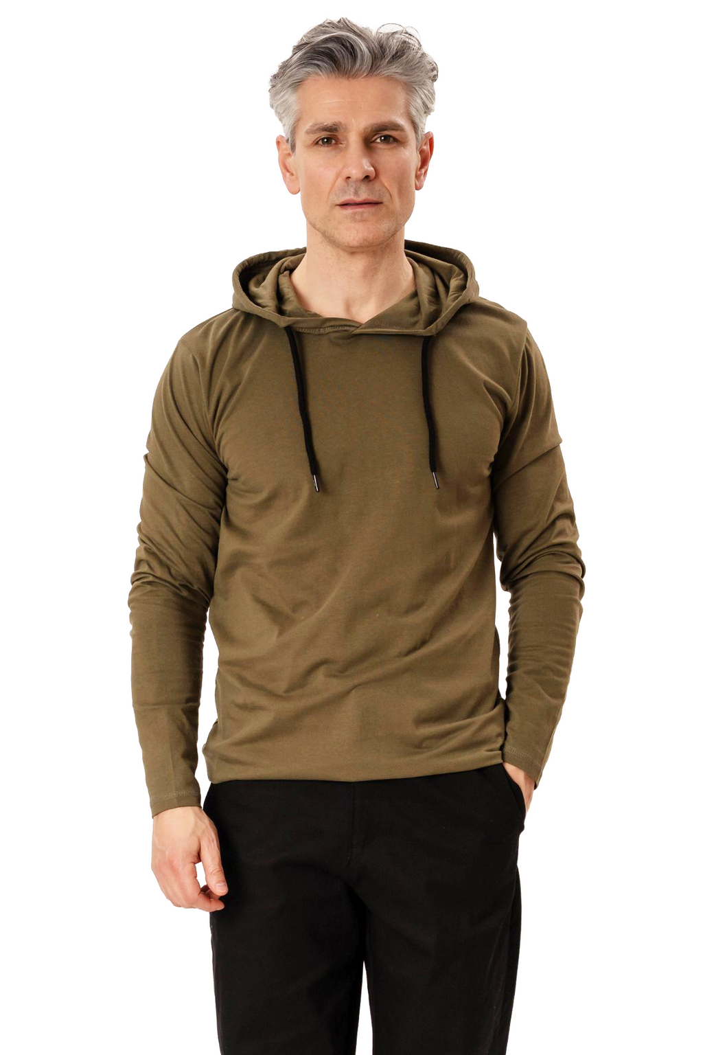 Sudadera con capucha ligera - Oliva