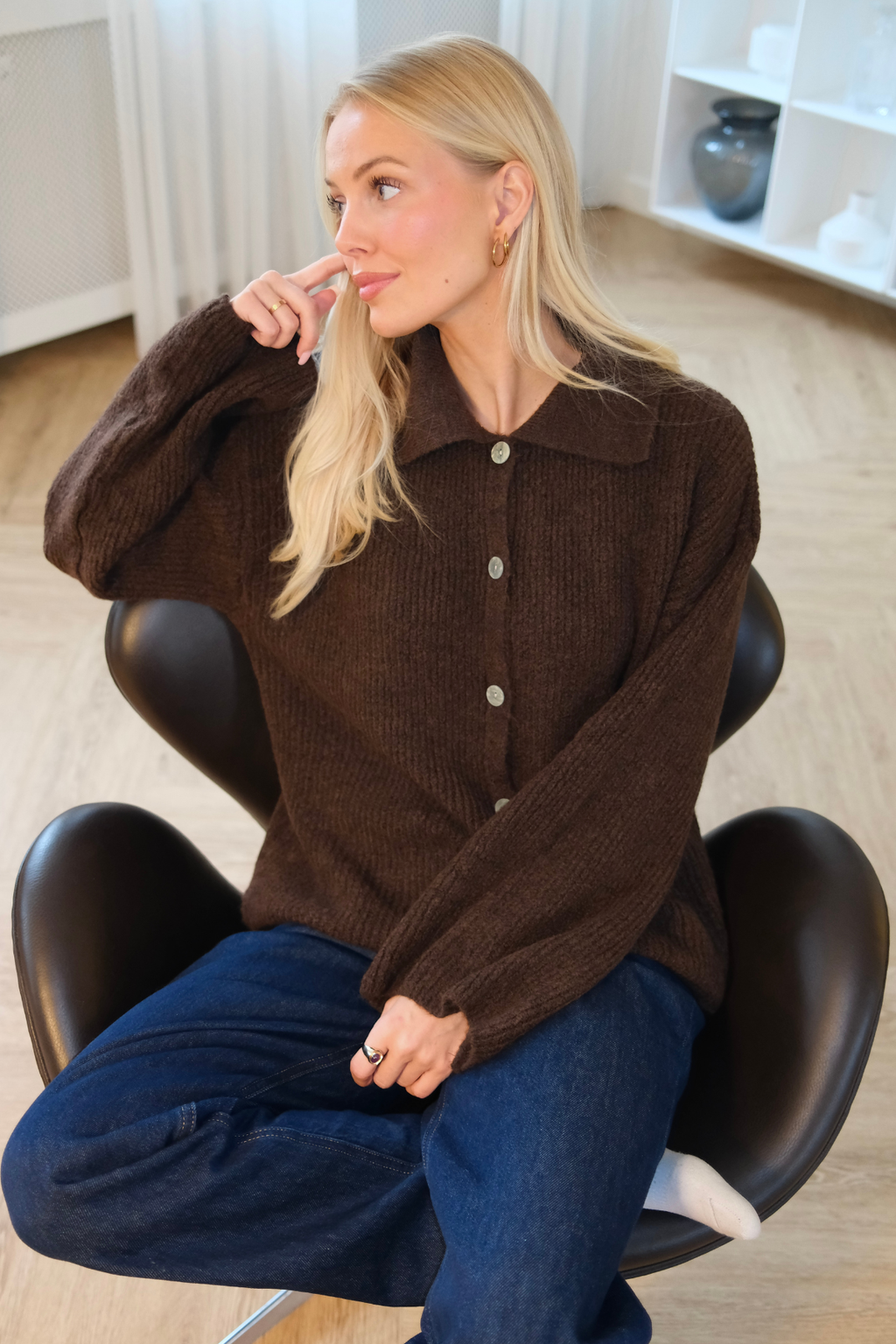 Josie Polo Knit - Brown