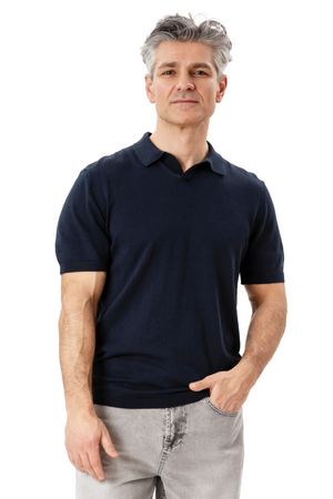 Polo de punto Nathan - Azul marino