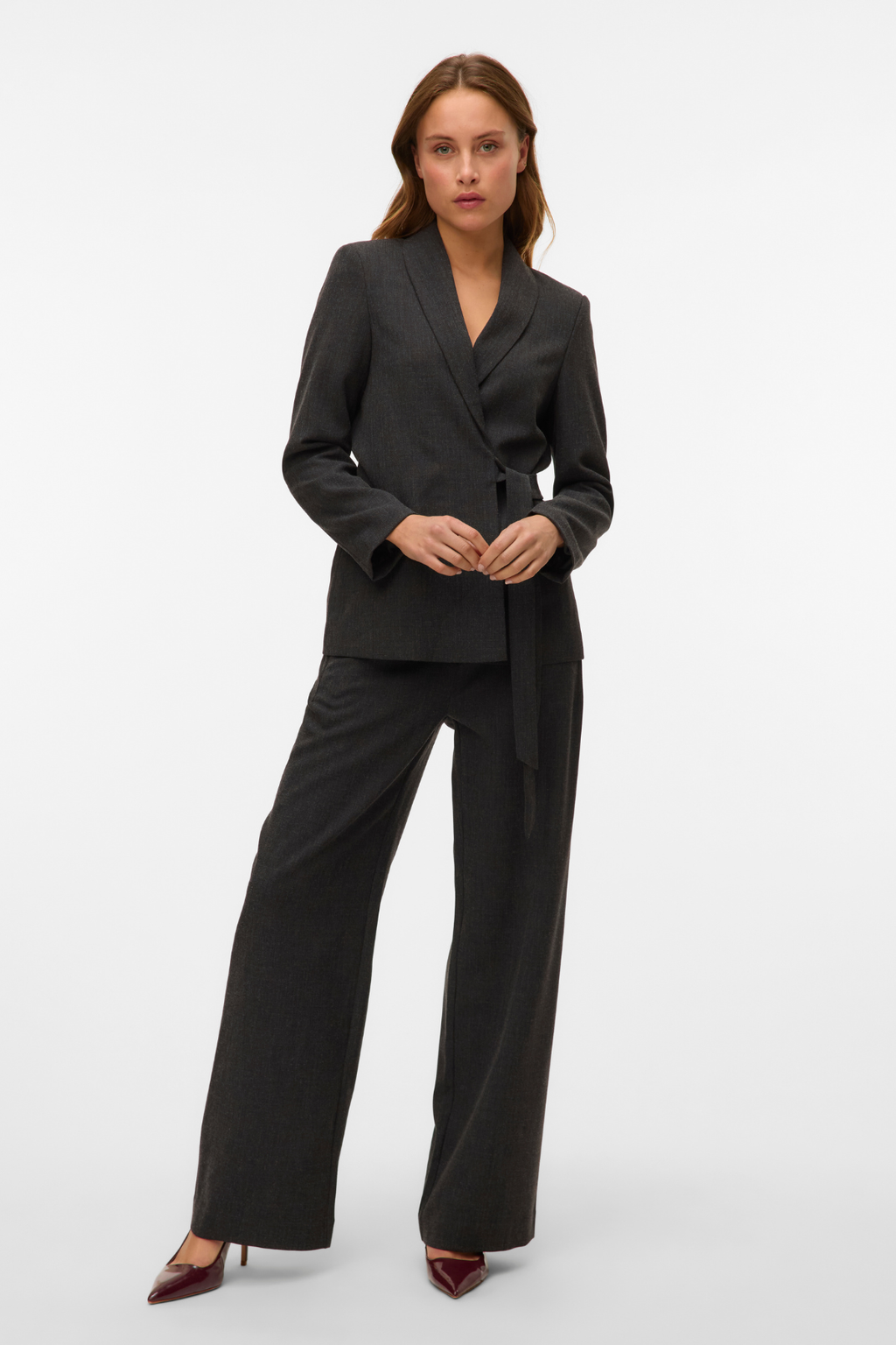 Bestie Wide Strap Pant - Melange gris oscuro