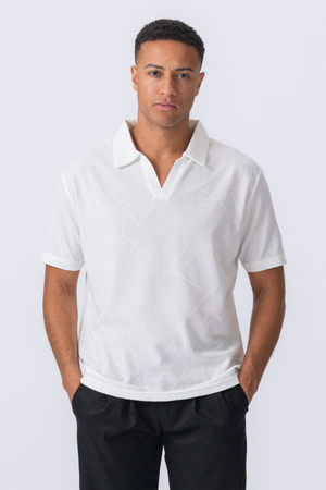 Atlas Textured Polo - White