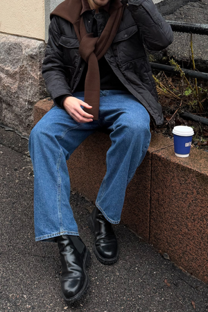 Jeans de ajuste relajado - mezclilla azul oscuro