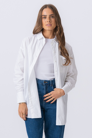 Camisa de gran tamaño - White