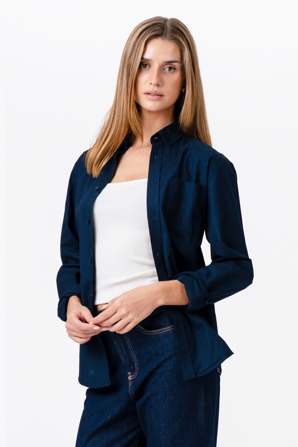 Boyfriend Oxford Shirt - Navy