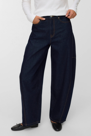 Vaqueros Kaitlin Wide Barrel - Denim azul oscuro