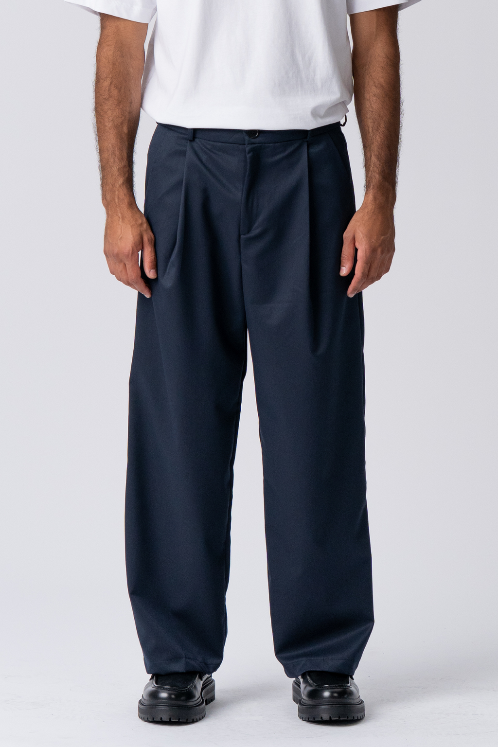 Traje ancho plisado Pants - Marina