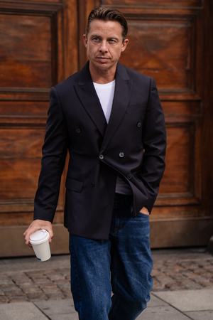 Premium Blazer de doble pecho - Negro