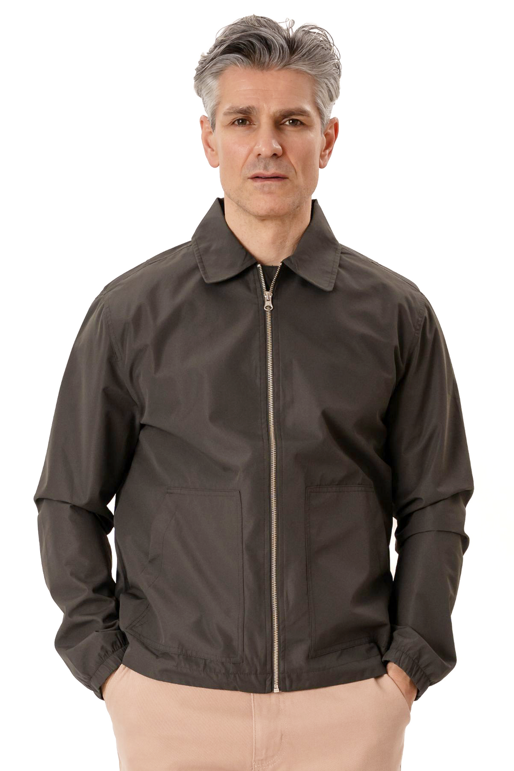 Chaqueta Milan con cremallera - Caqui