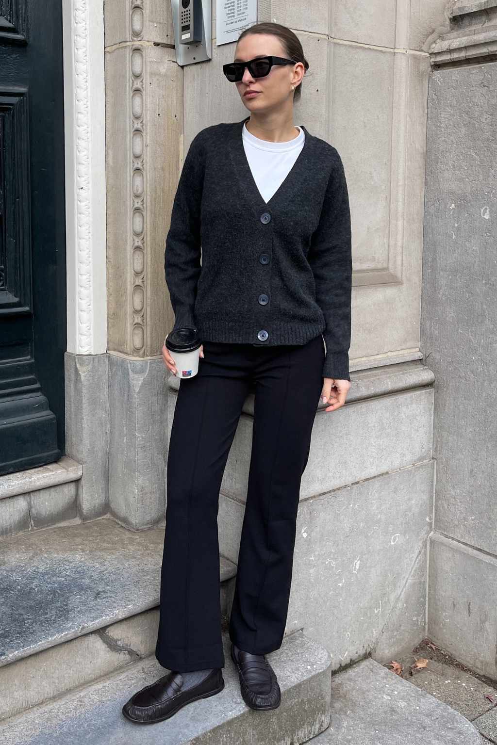 Cárdigan de punto - Melange gris oscuro