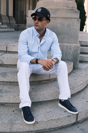 The Original Performance Camisa de Oxford - azul claro/blanco
