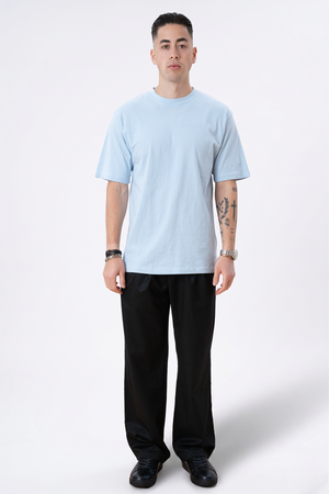 Pesado Oversized Camiseta - Azul en polvo