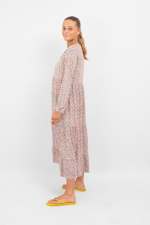 Vestido de flores de Julia - Azul
