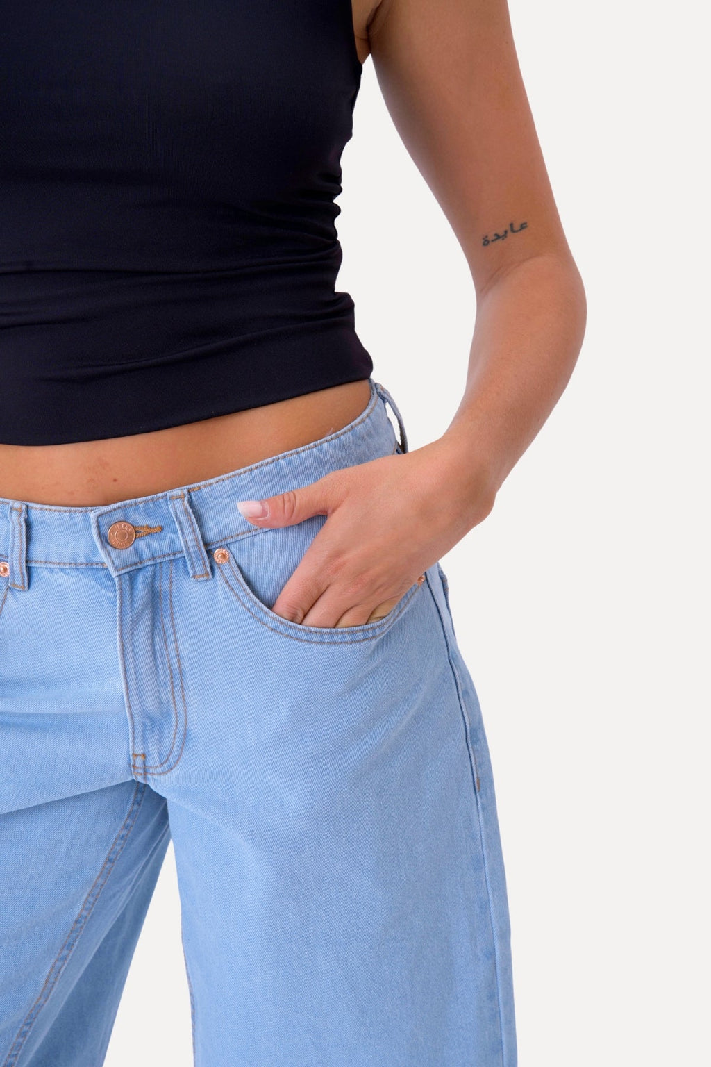 mezclilla Shorts - Azul claro