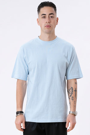 Pesado Oversized Camiseta - Azul en polvo