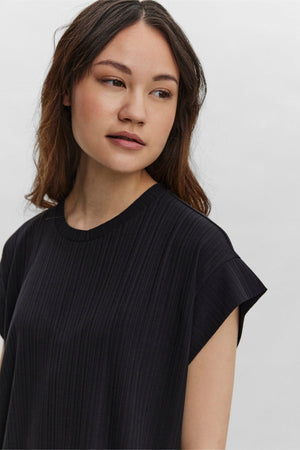 Phoenixy Cap Sleeve Calf Dress - Black