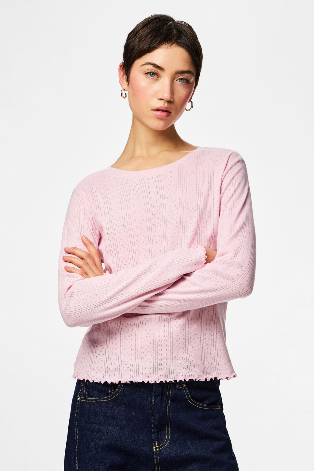 Top Marie con cuello redondo - Espátula rosada