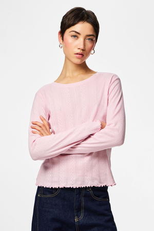 Top Marie con cuello redondo - Espátula rosada