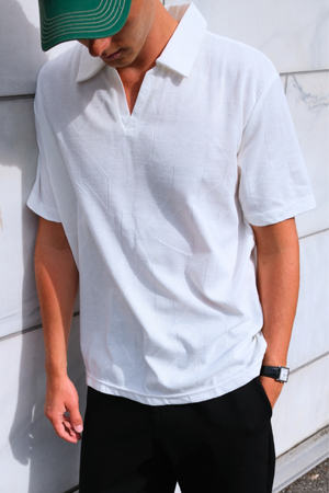 Atlas Textured Polo - White
