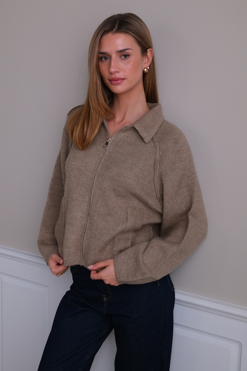 Cremallera de punto Selma - Beige