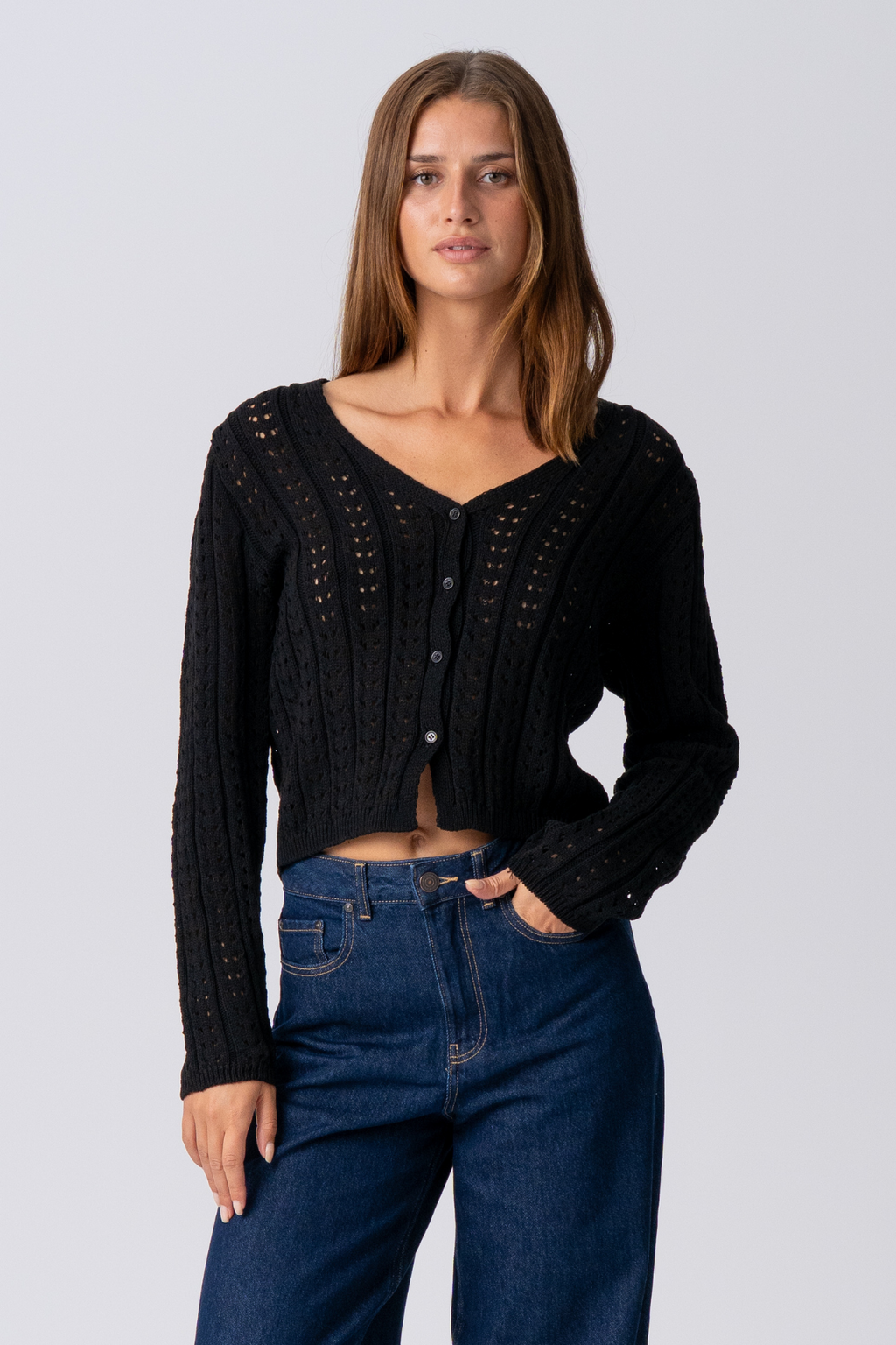 Virginia Knit Cardigan - Negro