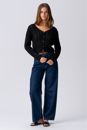 Virginia Knit Cardigan - Negro