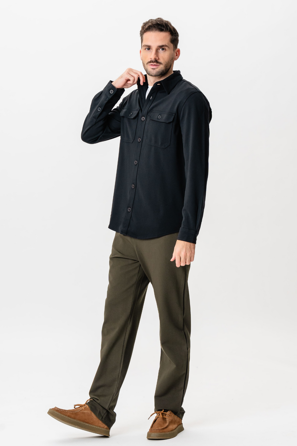 Performance Regular Overshirt - Negro