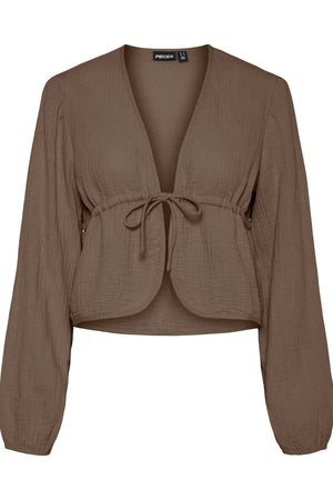 Sastina V-Neck Tie Top - Coffee Quartz