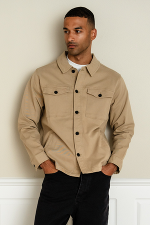 Overshirt de sarga - arena oscura