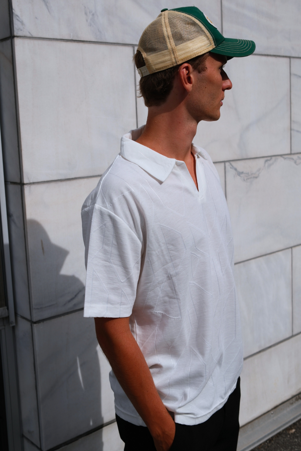 Atlas Textured Polo - White